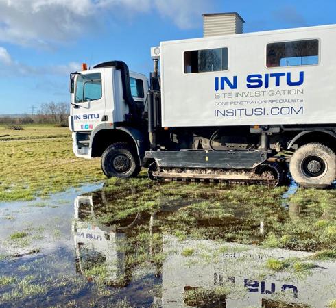 In Situ track truck CPT rig
