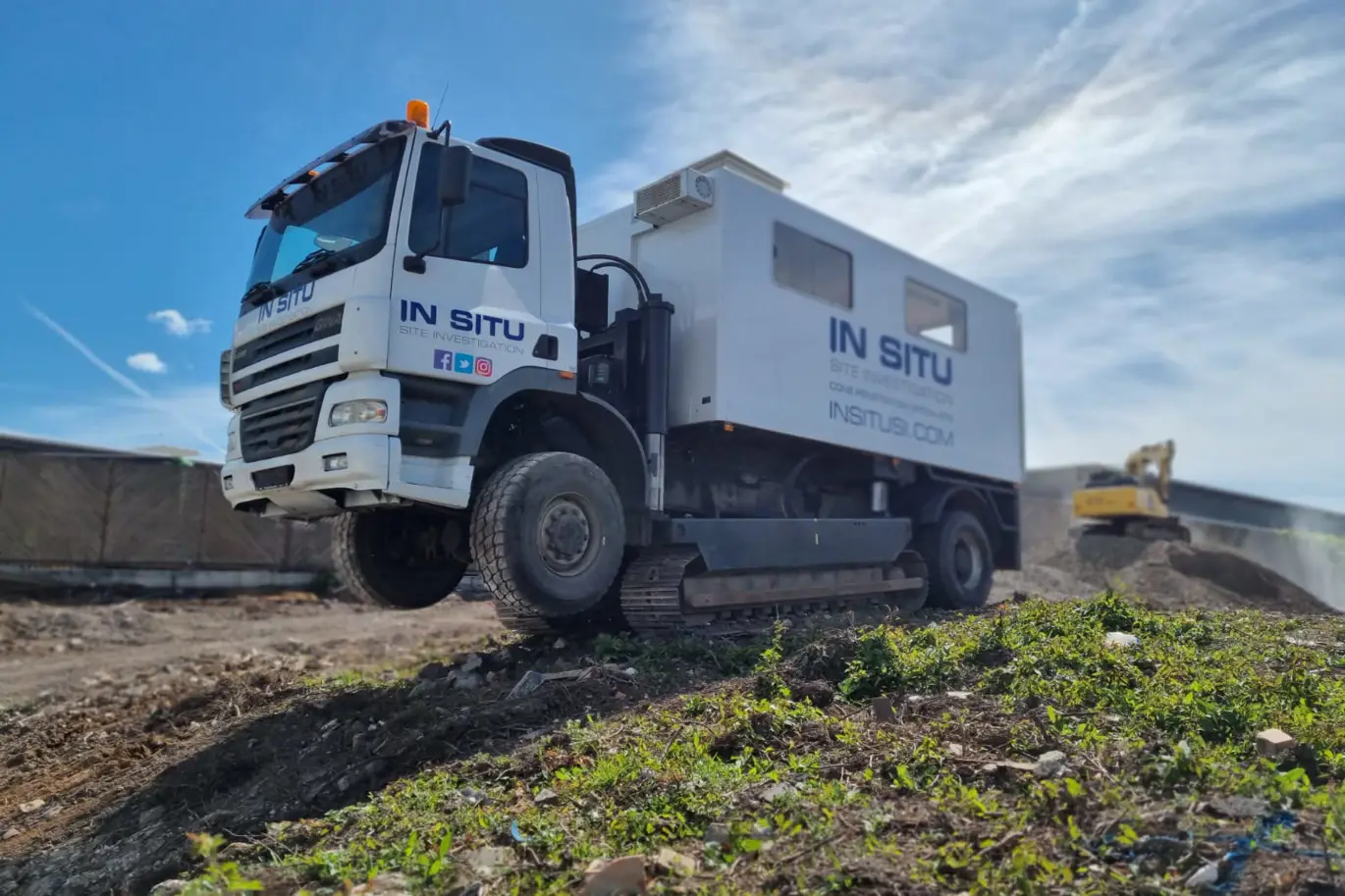 CPT 025 Toni 20 tonne track-truck CPT rig completing CPTs in Suffolk CPT 025 Toni 20 tonne track-truck CPT rig completing CPTs in Suffolk