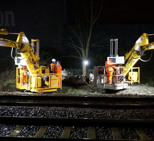 Working a nightshift on the railway completing CPTs and UXO clearance